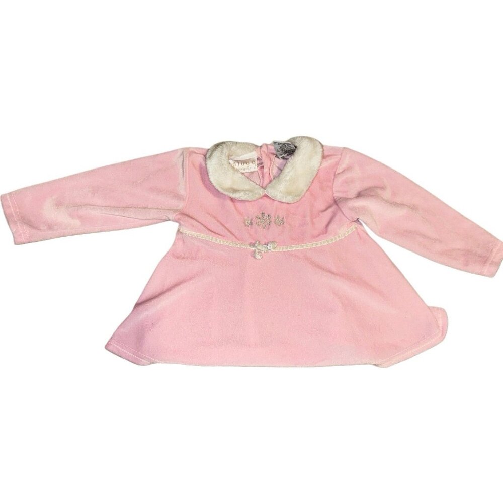 2T Girl Beluga New York Baby Pink Winter Themed Snowflake Shirt Dress